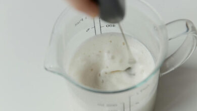 Técnica de fazer maionese caseira com mixer de mão no copo